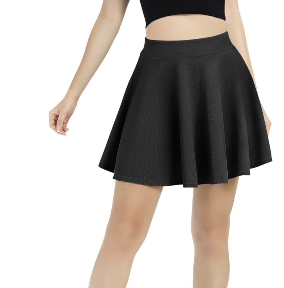 Urban CoCo Women's Basic Versatile Stretchy Flared Casual Mini Skater Skirt